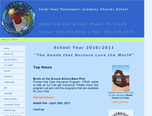 Tablet Screenshot of coralreefmontessori.dadeschools.net